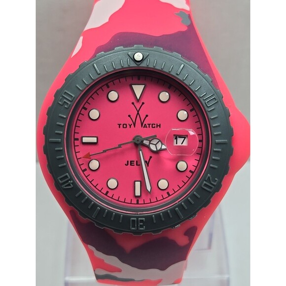 ToyWatch Jelly Army JYA03SY Pink Camo Silicone Quartz Womens Watch New Battery main image 4